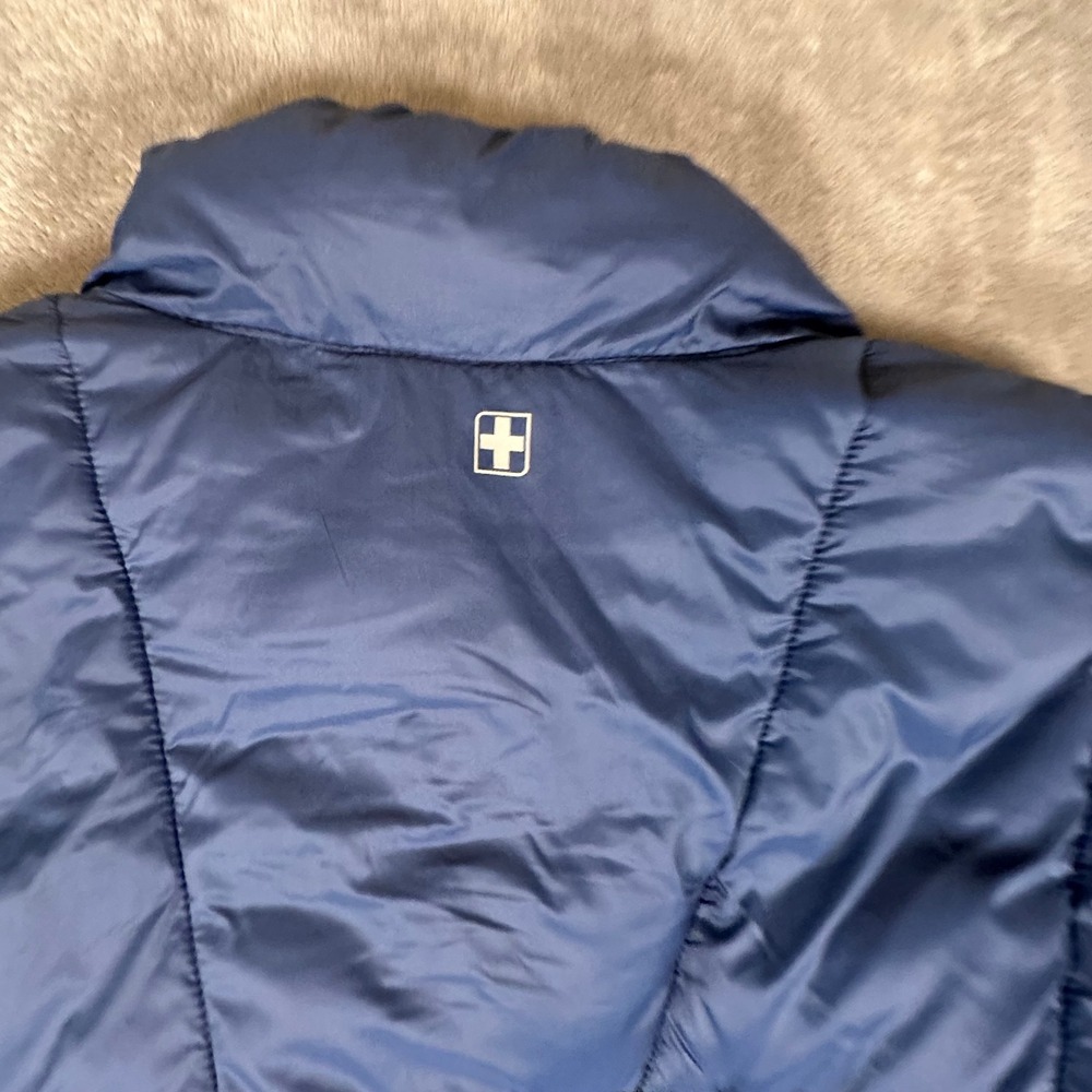 Swiss Tech Mens Blue Packable Puffer Jacket Size L 42-44 Quilted Full Zip Coat - Picture 4 of 10